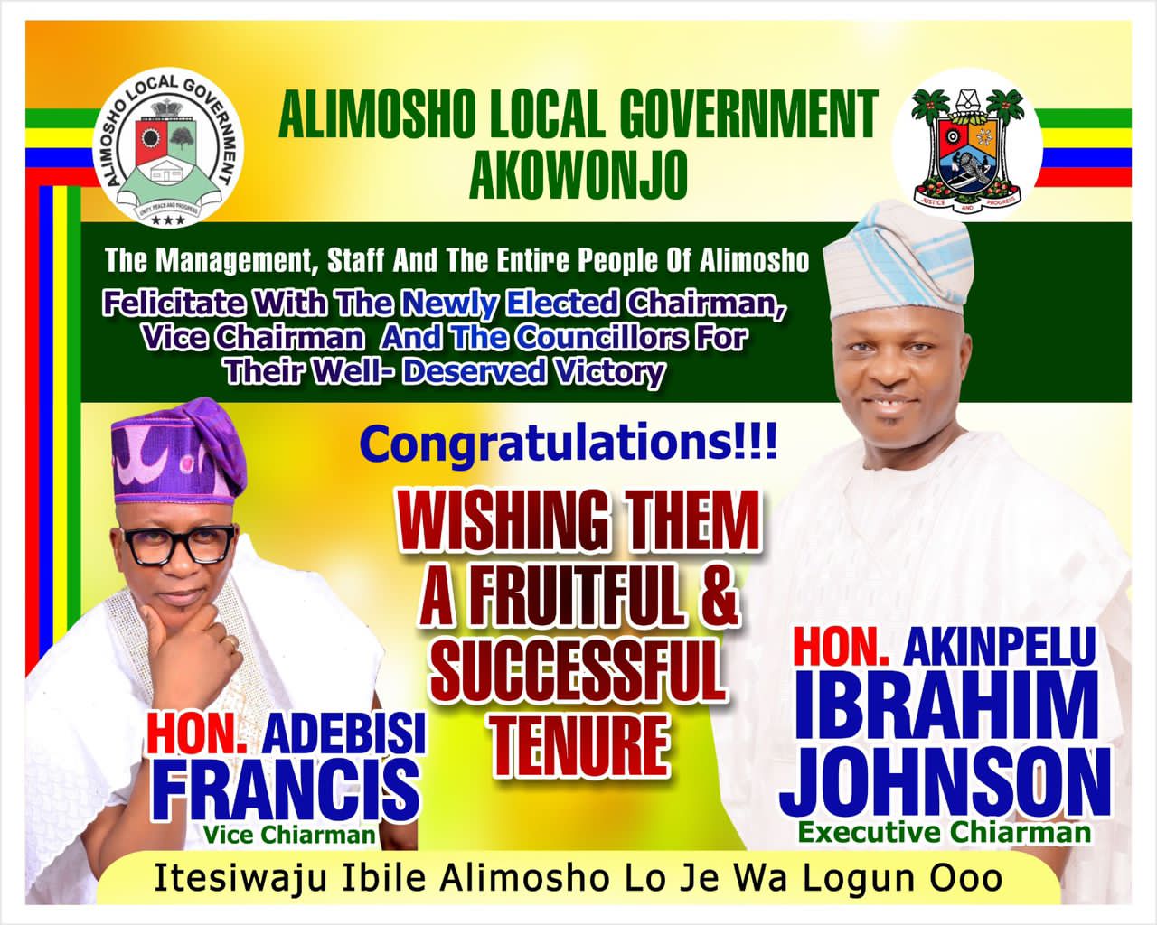THE DAWN OF A NEW BEGINNING IN ALIMOSHO LOCAL GOVERNMENT