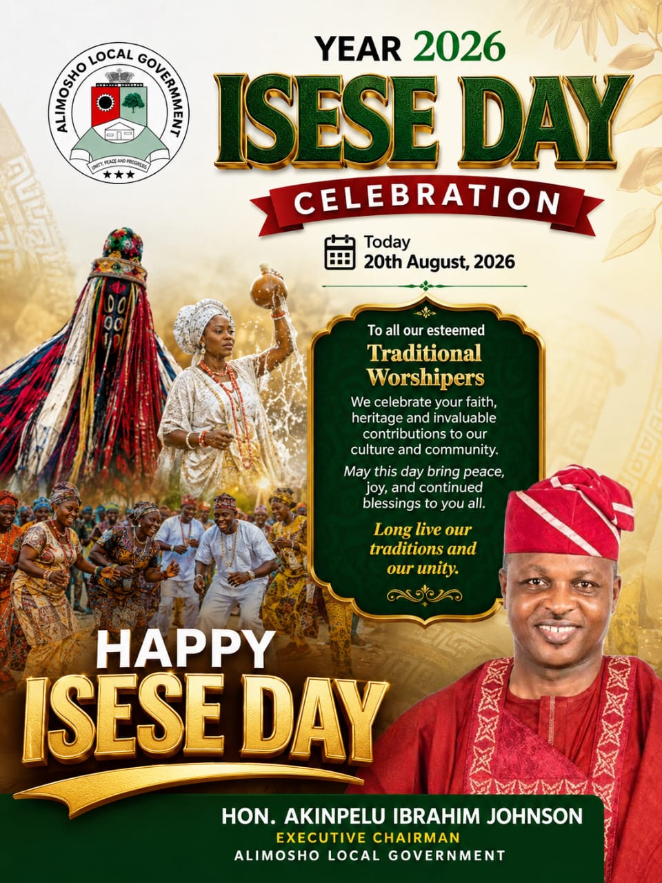 Isese Day: Akinpelu Celebrates Heritage, Urges Unity, Peaceful Coexistence